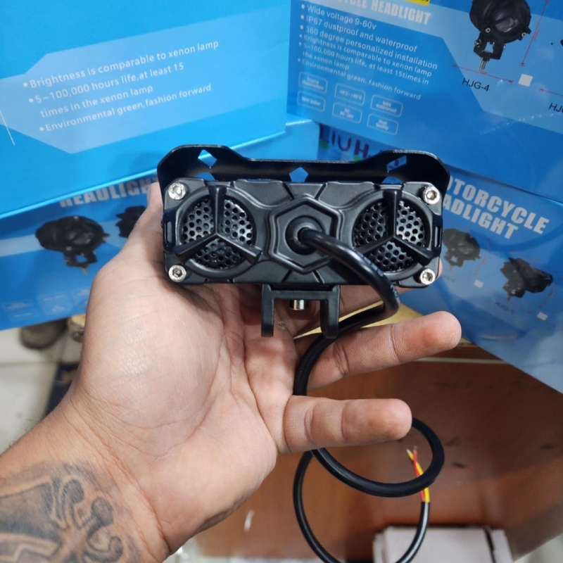 HJG Tri-Lens Lights – Universal Fit for Cars & Bikes (1-Year Warranty)