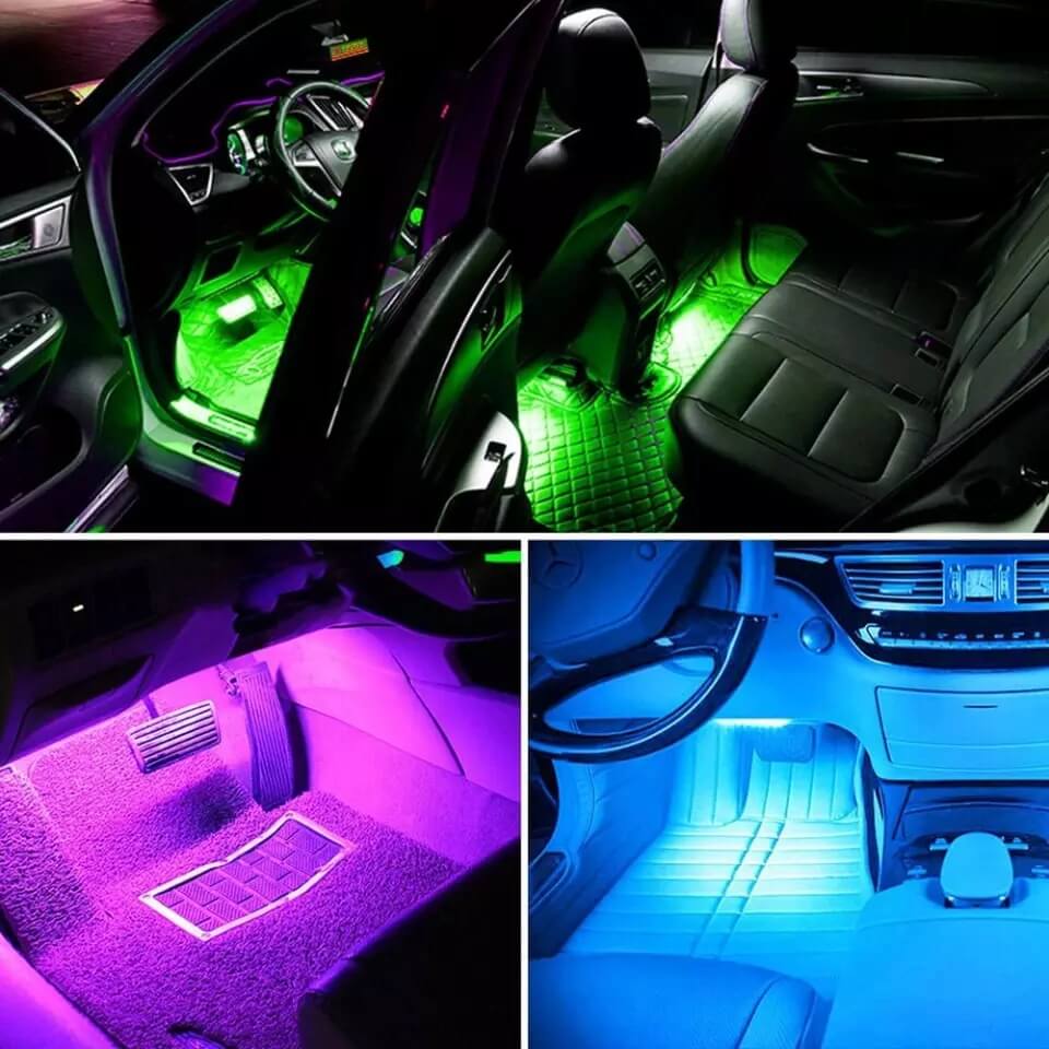 Car Ambiance Under Dashboard Multicolor Lights with Wireless Remote