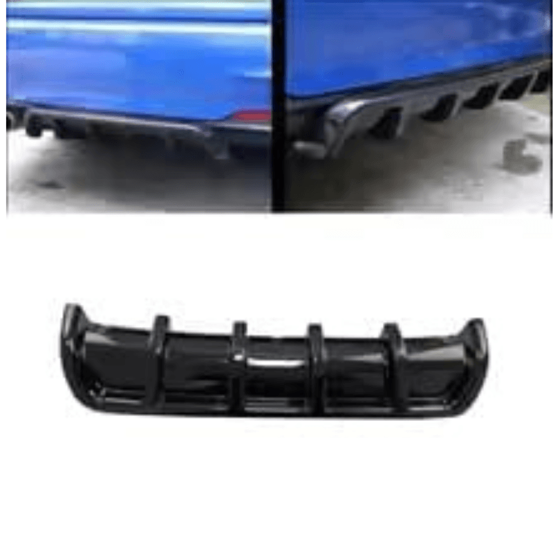 Universal 6-Fin Rear Diffuser | Gloss Black Aftermarket ABS