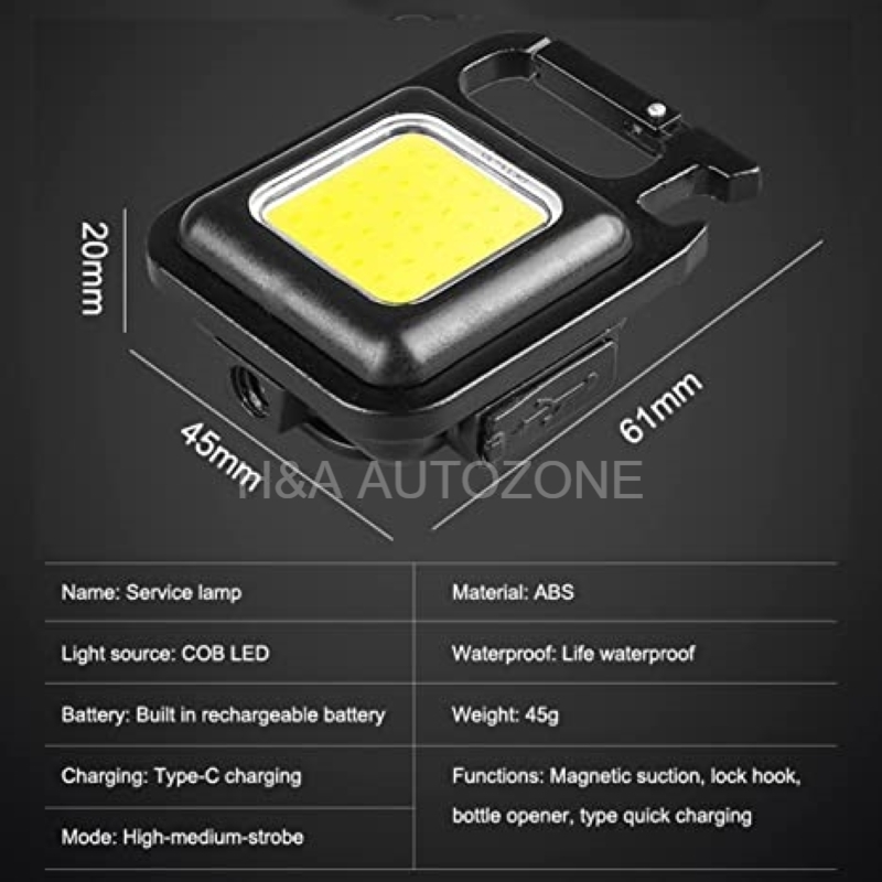 Multifunction Rechargeable Keychain Light
