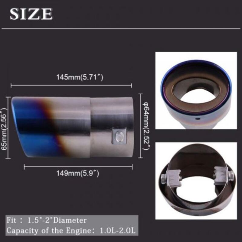 Universal Straight Exhaust Tip Stainless Steel