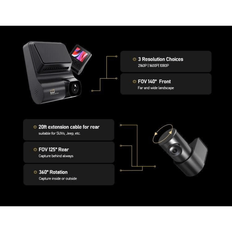 Z50 Dual Camera Car Dashcam with GPS (4k quality)