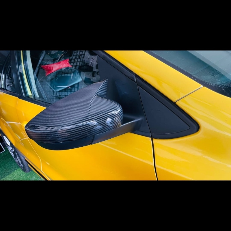 M Style Mirror Cover in Carbon Fiber Finish for Polo, Vento, Ameo, and Skoda Rapid